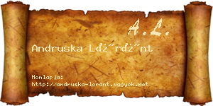 Andruska Lóránt névjegykártya