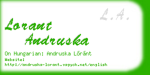 lorant andruska business card